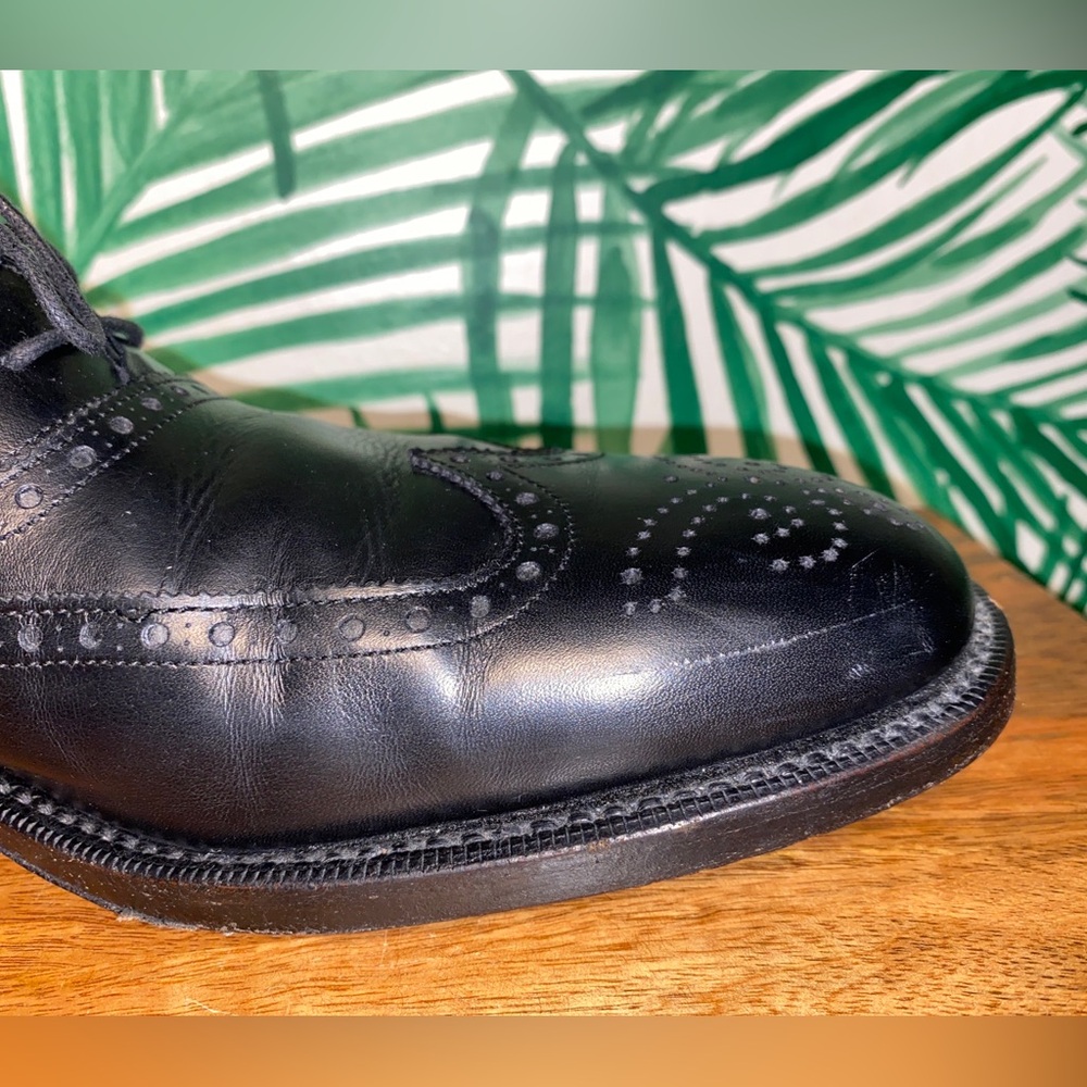 Salvatore Ferragamo Tramezza Black Leather Wingtip Oxfords Men’s 12 D - Picture 8 of 13